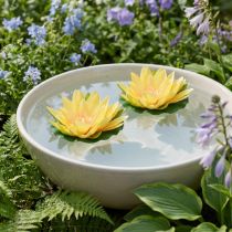 Product Floating water lily artificial summer decoration yellow Ø15cm 2pcs