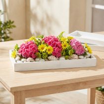 Product White Wooden Rectangular Shabby Chic Tray 42×14×3cm (Set of 3)