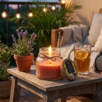 Product Scented candle in glass cork citronella candle brown H11,5cm
