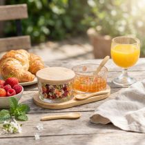 Product Tapas Set Peach Jam Jars on Tray 20×10×6.5cm