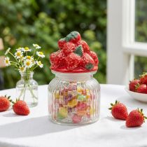 Product Bonboniere Glass with Lid Strawberries Cookie Jar Ø11cm H18cm