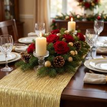 Product Gift ribbon gold silk ribbon table ribbon 75mm 15m