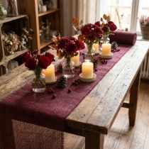 Product Table runner jute jute ribbon table ribbon wine red 30cm 5m