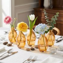 Product Bulbous vase glass mini vases orange Ø7cm H12cm 6 pcs