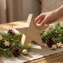 Product Decorative star made of wood Paulownia wooden star for standing 20cm