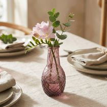 Product Mini Vase Purple Glass Vase Flower Vase Glass Diamonds Ø6cm H12cm
