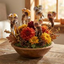 Product Deco plug owl, floral decoration, owl with feathers H5.5cm 6pcs