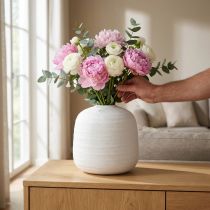 Product Flower Vase, Ceramic Vase, Decorative Vase White Ø22cm H22.5cm