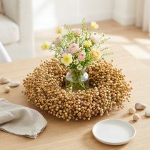 Product Natural Flax Wreath 28cm Ø - Dried Boho Decoration