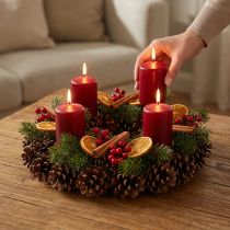 Product Pine cone wreath round flat Ø30cm