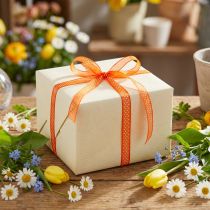 Product Decorative Ribbon Orange with Dots 7mm 20m