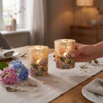 Product Elegant candle holder with floral motifs for cozy room decoration, 12.5cm, 2 pieces.