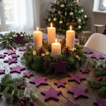 Product Scatter Decoration Stars Flocked Velvet Stars Purple Berry 4/5cm 40 Pcs