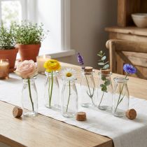 Product Mini vases glass vases with corks H13.5cm Ø5.5cm 6pcs