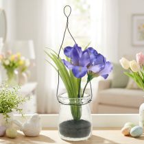 Product Iris lilac in glass for hanging H21,5cm