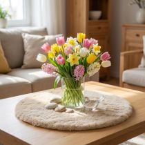 Product Faux fur decorative fur round table runner fur carpet beige Ø38cm