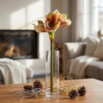 Product Artificial Amaryllis Flower in Pink and Yellow – 66 cm – Ideal gift idea and stylish decoration for interiors
