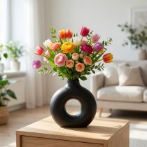 Product Vase Modern Ceramic Black Modern Oval 21×7×20cm