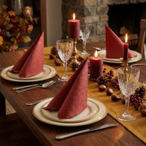 Product Napkins Bordeaux Embossed Ornaments 33x33cm 15pcs