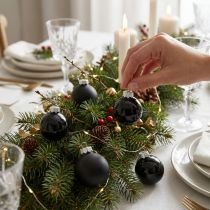Product Black Christmas balls glass mini matt gloss Ø3cm 22 pcs