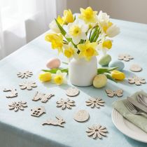 Product Scatter decoration wood, scatter pieces spring Easter white 2–4cm 64p
