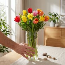 Product Flower vase, glass cylinder, glass vase round Ø10cm H27cm