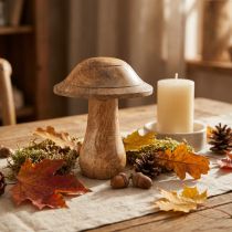 Product Wooden mushroom with grooves wooden decoration mushroom mango wood natural 11.5×Ø10cm