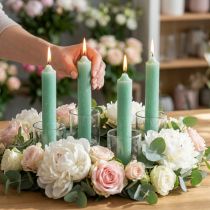 Product Taper candles green candles jade candle decoration Ø21mm 170mm 6 pcs