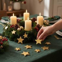 Product Scatter decoration stars mix 4-5cm gold matt 72 pcs