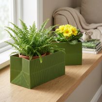 Product Flowerpot Long Ribbed Green Olive Green 24x12cm 6 pcs