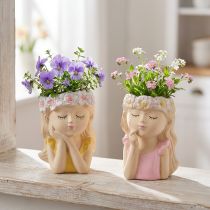 Product Decorative vase ceramic planter girl Ø7.5cm H16cm 2pcs