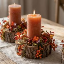 Product Solid-color orange peach pillar candles, 60x100mm, set of 4, long burning time