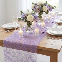 Product Deco fleece Sizoweb table runner purple 30cm 5m