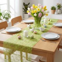 Product Deco fleece Sizoweb table runner lime green 30cm 5m