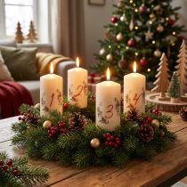 Product Advent Candle Set 1-4 Cream Christmas Motif 130x70mm RAL Quality, Made in Germany