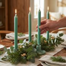 Product PURE Taper Candles Green Emerald Wenzel Candles 250/23mm 4pcs