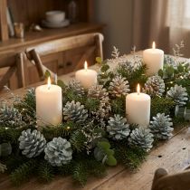 Product Black pine cones green frosted natural decoration 5–7cm 1kg