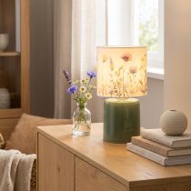 Product LED table lamp with floral pattern for stylish living room lighting, 23cm