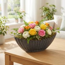 Product Plant bowl with grooves, planting boat, anthracite, 24 cm