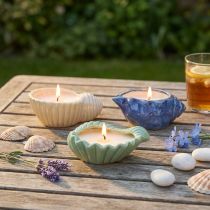 Product Citronella Candle Shell Ceramic Outdoor Candle 14cm 3pcs