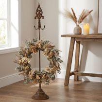 Product Wreath holder wreath stand antique rust look 4 hooks 76cm