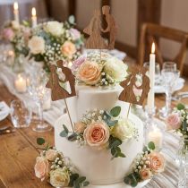 Product Flower plug wedding decoration cake topper wedding couple natural 28.5cm 14pcs