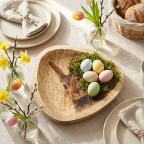 Product Easter Bunny Wooden Plate Egg Shaped Natural 25×26cm