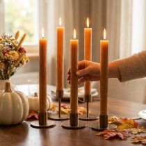 Product Taper candles table candles in caramel 34mm x 300mm 4 pcs