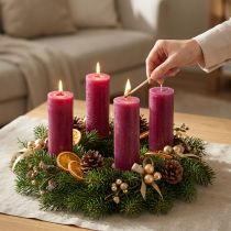 Product Candles Solid Colored Berry Taper Candles 34x300mm 4 Pcs