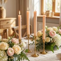 Product Solid coloured candles table candles apricot 34x240mm 4 pcs