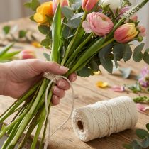 Product Jute ribbon jute cord ribbon jute cream decorative ribbon white Ø4mm 100m