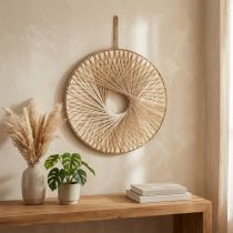 Product Boho wall decoration wooden ring natural hemp Ø40cm