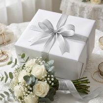 Product Gift ribbon silver ring effect 15mm 25m