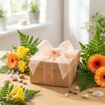 Product Organza ribbon, chiffon ribbon, jungle orange, 40mm, 15m